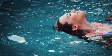 woman, fun, swimming