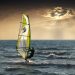 windsurfing, sea, clouds