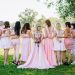 woman, bridal party, lineup